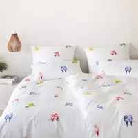 Elegante Mako Satin Bettwäsche Lovebirds weiß 160x210 cm + 65x100 cm - weiß