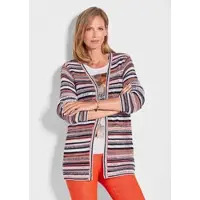 Goldner Luftige multicolore Strickjacke in cremeweiß / pfirsich / gemustert | Gr.: 50