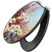 Banjado Anthrazit Toilettendeckel Mit Absenkautomatik WC-Sitz Soft Close Hygienischer Klodeckel MDF Mit Motiv Sommerstrauss