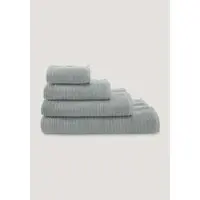 Hessnatur Frottier Handtuch Rippstruktur in salbei | Gr.: 70 x 140 cm