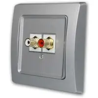World-trading-net DELPHI Cinch Dose Silber Unterputz RCA Weißrot