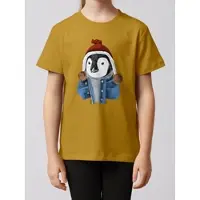 Wat? Apparel T-Shirt Pinguin in Ocker | Gr.: 152-164
