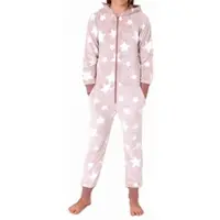 Normann Copenhagen Schlafanzug Jumpsuit Overall Sterne Coralfleece - 76803 in rosa | Gr.: 176