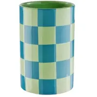 Butlers Vase CHECKER in Grün / Blau | Gr.: onesize