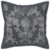 Curt Bauer Mako-Brokat Damast Bettwäsche Louis XIV schattengrau Kissenbezug einzeln 80x80 cm - grau