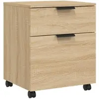 Décoshop26 - Mobiler Büroschrank mit Schubladen auf Rollen MDF in Sonoma-Eiche-Optik 45 x 38 x 54 cm DEC024563