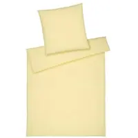 Elegante Halbleinen Bettwäsche Breezee buttergelb 140x200 cm + 70x90 cm