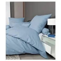 Janine Mako-Soft-Seersucker Bettwäsche Piano Kopfkissenbezug einzeln 40x80 cm | perlblau - blau