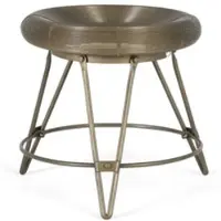 GINER Y COLOMER Niedriger Hocker aus Metall im Industriestil in Bronze | Gr.: onesize