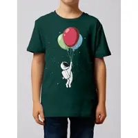 Wat? Apparel T-Shirt Little Balloon Astronaut in Dunkelgrün | Gr.: 122/128