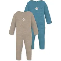 Normani Outdoor Sports 2er Pack Baby Merino Strampler Tangoio in Blau/Beige | Gr.: 92