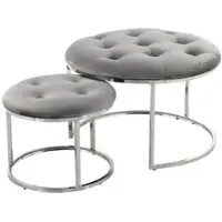 Kayoom Hocker Becky 825 2er-Set in grau - silber | Gr.: onesize