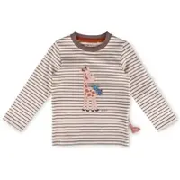 Sigikid Langarmshirt Savanne in Creme-Braun geringelt | Gr.: 104