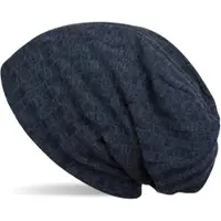 StyleBREAKER Feinstrick Beanie Mütze in Dunkelblau meliert | Gr.: onesize