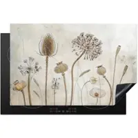 KitchenYeah Herdabdeckplatte Blumen | Gr.: 80 x 52 cm