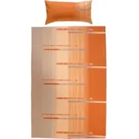 Erwin Müller Edel Flanell Bettwäsche in orange-taupe | Gr.: 155 x 220 + 80 x 80 cm