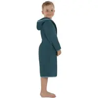 Normani Frottee Kinderbademantel aus Bio-Baumwolle in Petrol | Gr.: 134/140