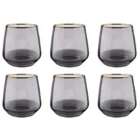 Butlers Trinkglas TOUCH OF GOLD 6er-Set in Grau | Gr.: onesize