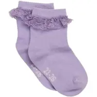 Minymo Kinder Socken "Ankle Sock w. Lace" in Lila | Gr.: 31-34