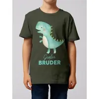 Wat? Apparel T-Shirt Dinosaurier 03 Großer Bruder in Khaki | Gr.: 134-146