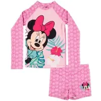 Minnie mouse Schwimmset UV-Schutz 30 Badeanzug langarm Shirt Hose in rosa | Gr.: 122/128