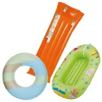 Happy People Kinderbade-Set (Schwimmring, Kinderboot, Luftmatratze) in orange | Gr.: onesize