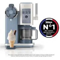 Ninja NC702EU CREAMi Scoop & Swirl 13-in-1 Softeis- und Eismaschine, Eismaschine (800 Watt, Stahlblau)