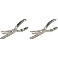 Jojomino 2X Rippchen-Vorbereitungswerkzeug, Rippchenmembran-Entferner, Edelstahlwerkzeug, BBQ-Rippchen-Enthäuter, Rippchen-Vorbereitungswerkzeug für