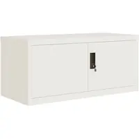 Décoshop26 - Abschließbarer Büroschrank mit Schubladen 90 x 40 x 40 cm weißer Stahl DEC024528