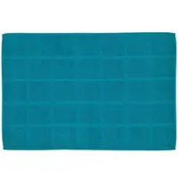 Ross Uni-Zwirn Frottier Badematte Karofond 60x100 cm | petrol - blau