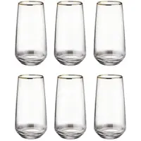 Butlers Longdrinkglas TOUCH OF GOLD 6er-Set in Durchsichtig | Gr.: onesize