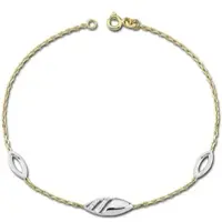 Balia Armband (Blatt) ca. 18,5cm, 333 Gelbgold, Weißgold - 8 Karat, Farbe weiß, gold | Gr.: onesize