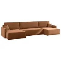 Fun-Möbel Wohnlandschaft mit Schlaffunktion Sofa LOUIS Stoff Salvador Rostbraun