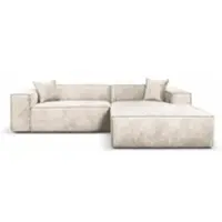 Fun-Möbel Ecksofa Designersofa CARLOTA in Stoff Perfect Harmony Creme Ottomane Rechts