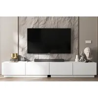 Meble Lindner 2 Stk TV-Schrank 2 x Enjoy Loft Style TV Modern Lindner Möbel 240cm x 37cm x 35cm Farbe: Weiß matt