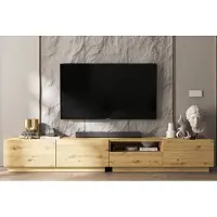 Meble Lindner 2 Stk TV-Schrank 2 x Enjoy TV Loft Style Modern Lindner Möbel Schublade 240cm x 37cm x 35cm Farbe: Eiche artisan matt