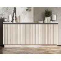 Meble Lindner Kommode TV SELENE von Lindner Möbel – 166,8 x 35 x 71,4 cm - Farbe: Kaschmir matt - Italienische Tiefmattfolie