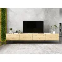 Meble Lindner 2 Stk Hängende TV-Schrank 2 x Enjoy TV Loft Style Hängeschränke Hängend Modern Lindner Möbel 240cm x 30cm x 35cm Farbe: Eiche artisan matt