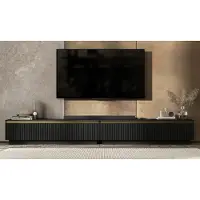 Meble Lindner TV-Ständerschrank SELENE von Lindner Möbel – 280 x 37 x 35 cm - Farbe: Schwarz matt - Italienische Tiefmattfolie