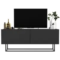 Meble Lindner Loft TV-Schrank TV-Lowboard Enjoy Zweitürig Schwarze Metall Fußgestell Modern Lindner Möbel 120cm x 46cm x 35cm Farbe: Graphitt matt - Graphitt matt