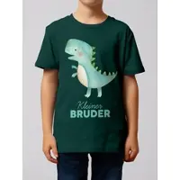 Wat? Apparel T-Shirt Dinosaurier 03 Kleiner Bruder in Dunkelgrün | Gr.: 122/128