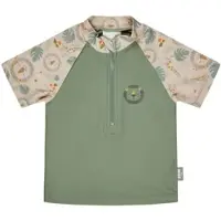 Sterntaler Badeanzug "Badeshirt kurzarm Löwe", Jungen, Gr. 116, EURO, grün (mattgrün), Obermaterial: 82% Polyamid PA. 18% Elasthan EL., Badeanzüge Badeanzug