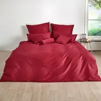 TRAUMSCHLAF Uni Mako-Satin Bettwäsche, Bettbezüge und Kissenbezüge einzeln Kissenbezug einzeln 65x100 cm | bordeaux - rot