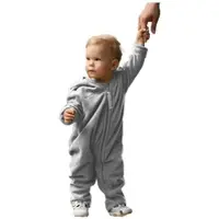 Hoppediz Overall Fleece-Overall mit Umschlagbündchen in stone | Gr.: 68/74