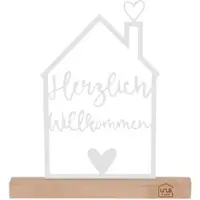 UNUS Aufsteller "Herzlich Willkommen" in Weiß | Gr.: onesize