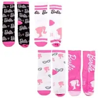 Cerdá 4er - Pack Geschenkset Kindersocken Barbie & Spardose in Bunt | Gr.: 35-38