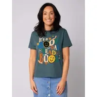 Wat? Apparel T-Shirt Good day to read a book in Petrol | Gr.: 34