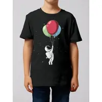 Wat? Apparel T-Shirt Little Balloon Astronaut in Schwarz | Gr.: 152-164