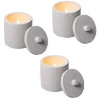 MARELIDA LED Kerzen im Topf mit Deckel Betonoptik H: 10cm in weiß | Gr.: onesize