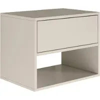 NADUVI Collection Nachttisch Framme Hängend mit Schublade und Fach Greige 50 cm